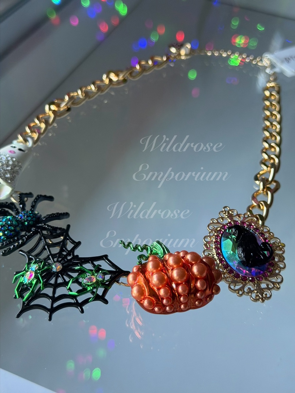 Betsey Johnson Halloween Collar Statement Necklace ghost girl Spider Cat Snake - Picture 5 of 12